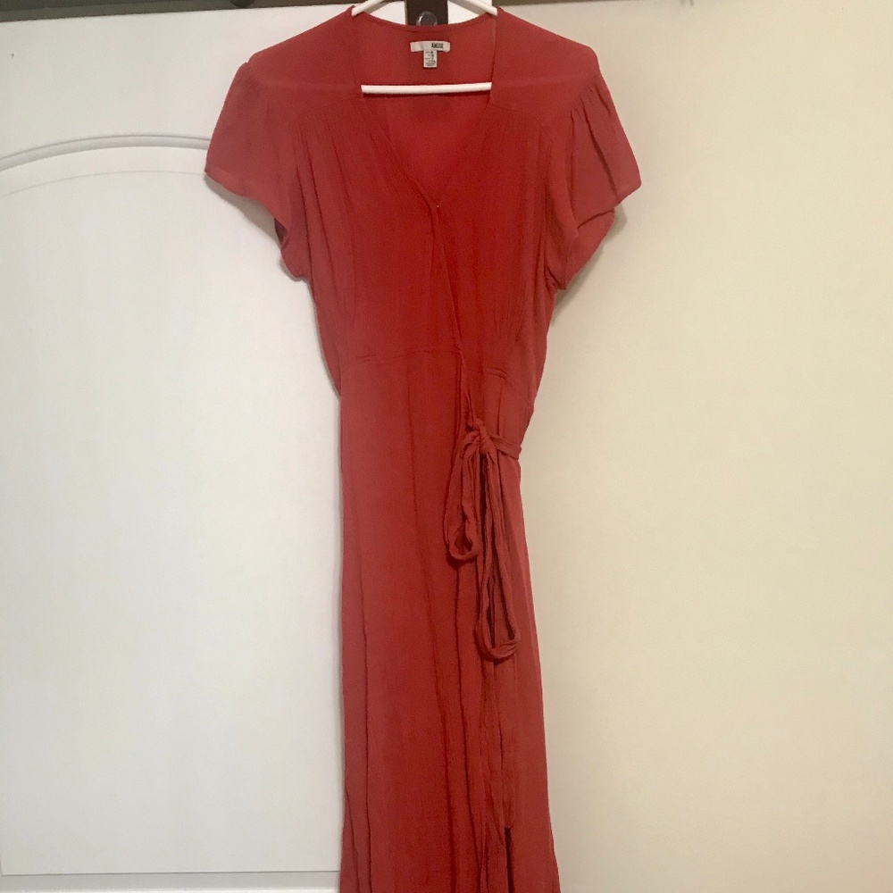 Coral Wrap Maxi dress size S